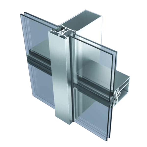 Semi-hidden frame glass curtain wall